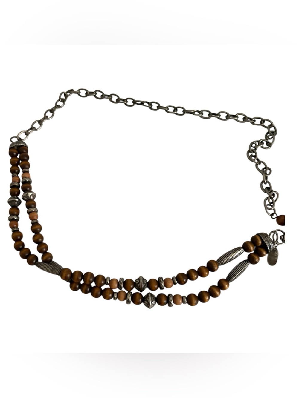 Vintage boho layered bead chain belt with earthy wooden beads 🤎✨ - Picture 2 of 5